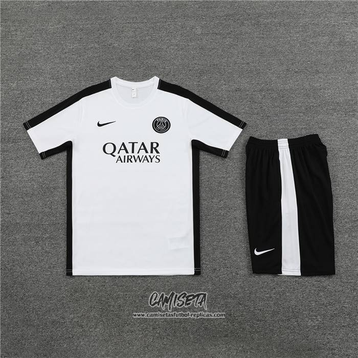 Chandal del Paris Saint-Germain 2023-2024 Manga Corta Blanco - Pantalon Corto
